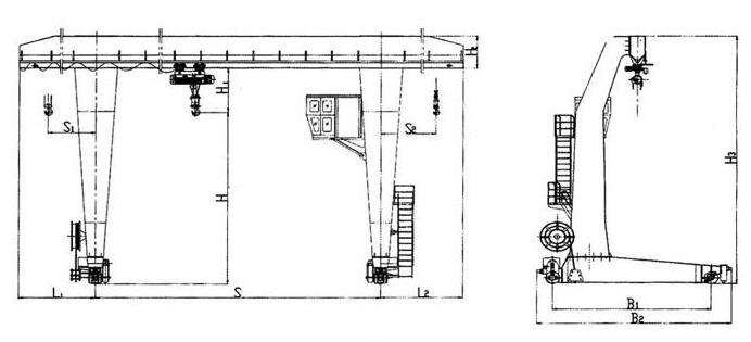 L型電動葫蘆起重機結(jié)構(gòu)圖