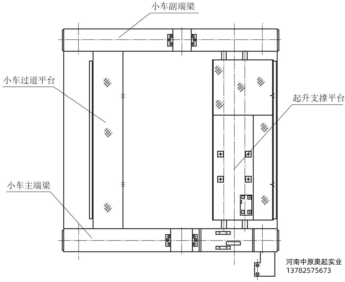 圖3-19減速器帶三支點(diǎn)支承的中歐式小車(chē)架